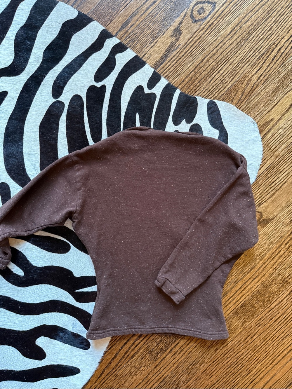 Boat Neck Top - Brown with Light Blue Specs - Picture 8 of 8
